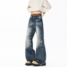 重工猫须磨白水洗做旧牛仔裤190男高个子加长微喇休闲阔腿裤KZ094,男装牛仔裤,电商B312,电商基地 重工猫须磨白水洗做旧牛仔裤190男高个子加长微喇休闲阔腿裤KZ094,男装牛仔裤,电商B312,电商基地