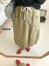 2025年夏季长裙纯棉长款工装裙，女装半身裙，洛丽兰可