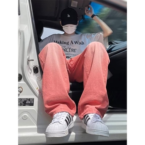 美式小众高级感宽松休闲牛仔裤ins潮直筒阔腿显瘦长裤男10977-P45图片