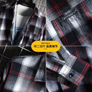 设计感格子衬衫男韩版潮流帅气日系休闲百搭长袖DF05T图片 设计感格子衬衫男韩版潮流帅气日系休闲百搭长袖DF05T图片