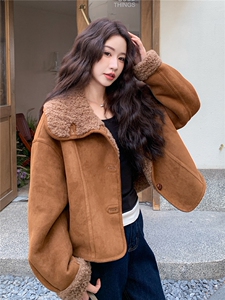 现货主推两面穿2025冬季新款显瘦皮毛一体外套女1507-P185K278图片