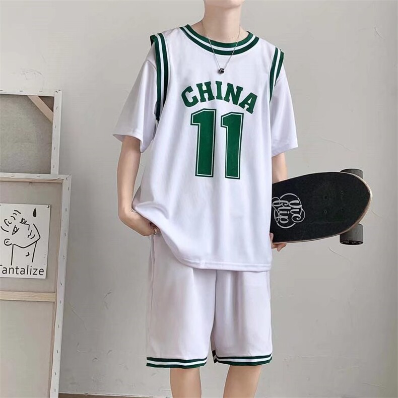 夏季青年运动套装男韩版潮流宽松短袖短裤篮球服两件套TZ122-p36,男装休闲套装,星座1008