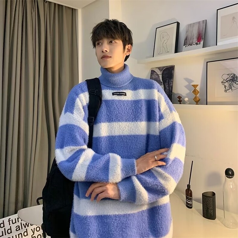 美式圆领毛衣男慵懒风休闲针织衫HM125P53,男装针织衫/毛衣,星座1116-2