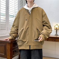 2024上新棒球领加绒加厚夹克支持二开得物工装大口袋现货JK2408厚，男装夹克，星座301B-2（原A443-1）