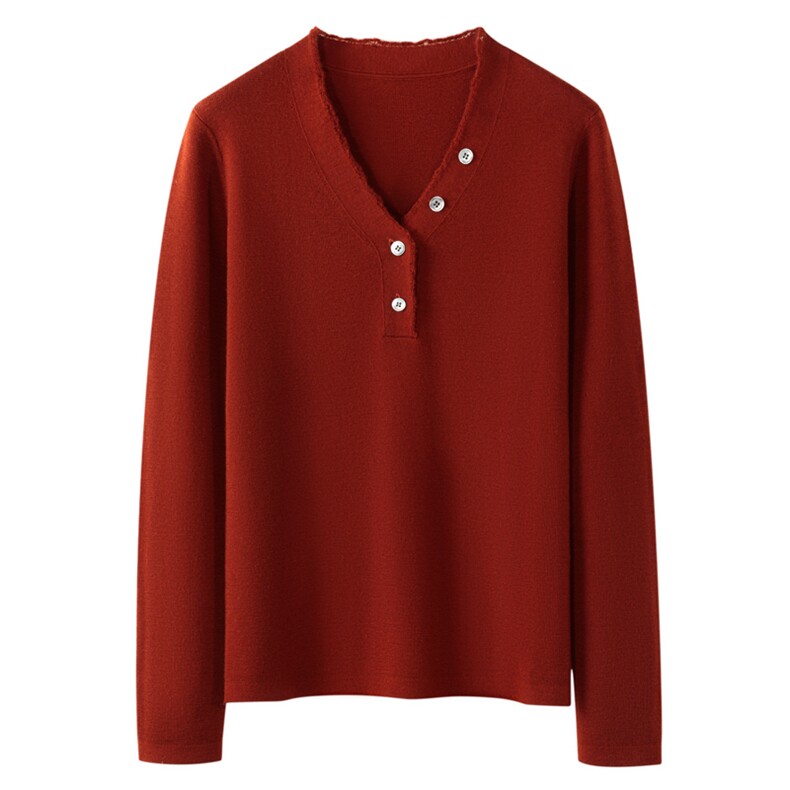 2025春秋新款羊绒衫女100纯山羊绒精纺纯色套头上衣显瘦V领针织衫，女装羊绒衫，英皇羊绒