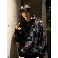 现货美式复古七彩格子卫衣男款W19/P65，男装卫衣，星座205-3