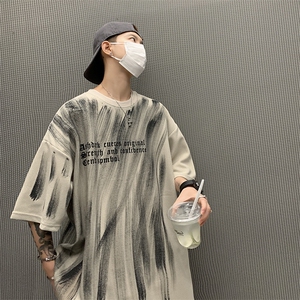 新款短袖t恤男夏季韩版潮流港风宽松休闲潮牌体恤衫T098-P30图片