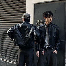 有货。夹克男拉链cleanfit短款机车服痞帅外套W6952-P65，男装夹克，星座412-3