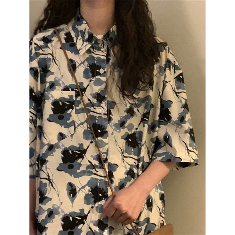 D5202-P38夏威夷花衬衫夏季薄款潮牌潮流上衣-网图现货,男装衬衫,星座603-2