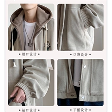 男士外套春秋季2025新款痞帅美式潮牌棒球衣服工装假两件休闲夹克，男装夹克，星座1210-1
