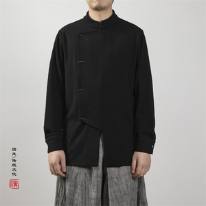 春夏新款风立领改良风男士唐装衬衫X02P80,男装衬衫,钱塘802