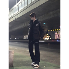 档口签约模特请档口勿盗图交叉绑带牛仔裤微喇叭裤控价68，男装牛仔裤，星座310A-4