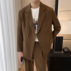 简约宽松休闲冰丝潮流西服垂坠肌理感小西装XZ48/P160控248，男装西服，电商A243