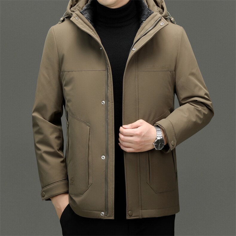 XL-YR8683新款冬季男士鸭绒羽绒服连帽一衣三穿保暖外套修身风衣，男装风衣，电商B360