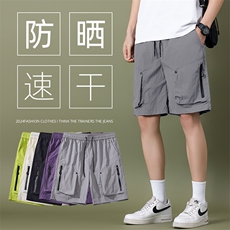 2025夏季新款青少年运动裤五分裤休闲速干冰丝工装短裤男DK745-25，男装牛仔裤，星座1402-1