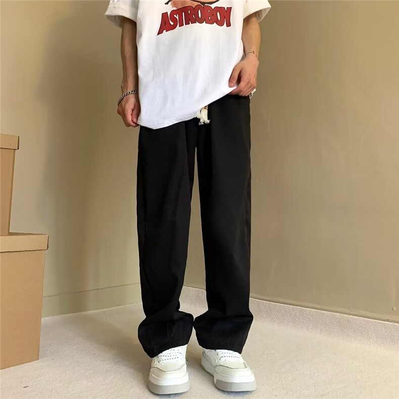 卫裤编织抽绳男女同款阔腿休闲长裤TK27P25,男装休闲裤,星座1116-2