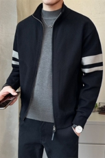 秋季简约休闲立领拼色毛衣拉链开衫时尚休闲男款外套K6883-P135，男装针织衫/毛衣，电商A237