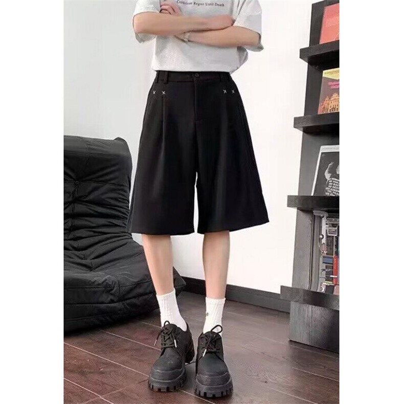 青少年日系简约纯色休闲短裤男女夏季街头宽松五分西裤DK013,男装西裤,星座1116A（原606A-3）