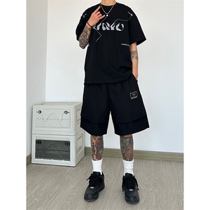港风六分裤  七分裤印花薄款休闲裤A014-DY25263-P40控58图片