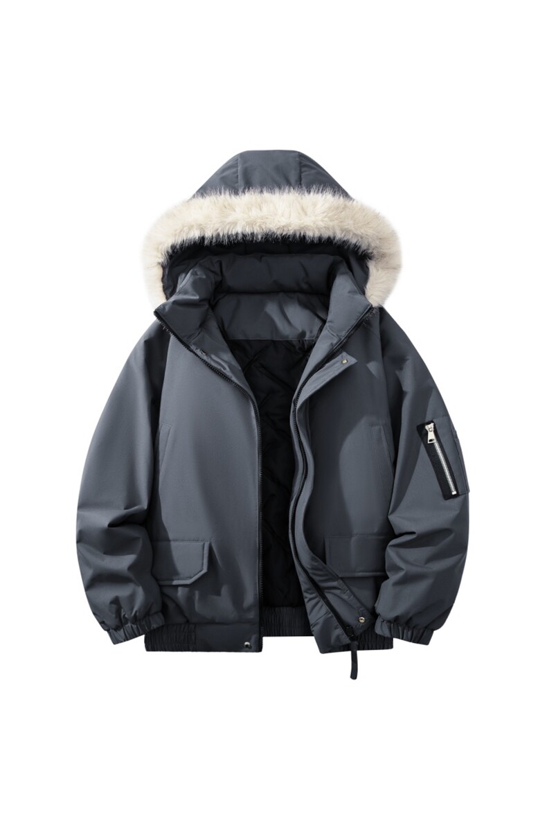 自家图有视频复古加绒毛领外套棉衣新款连帽派克棉服M2572p95,男装棉衣,电商D315