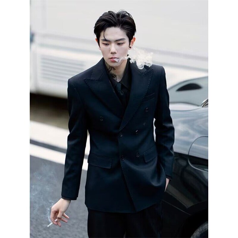 【有货】DWX09-P65双排扣西装正装男高级感痞帅男士时尚西服外套，男装西服，星座603-2