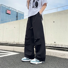 夏季新款轻薄伞兵裤潮流宽松褶皱设计户外冲锋裤，男装休闲裤，星座410-7