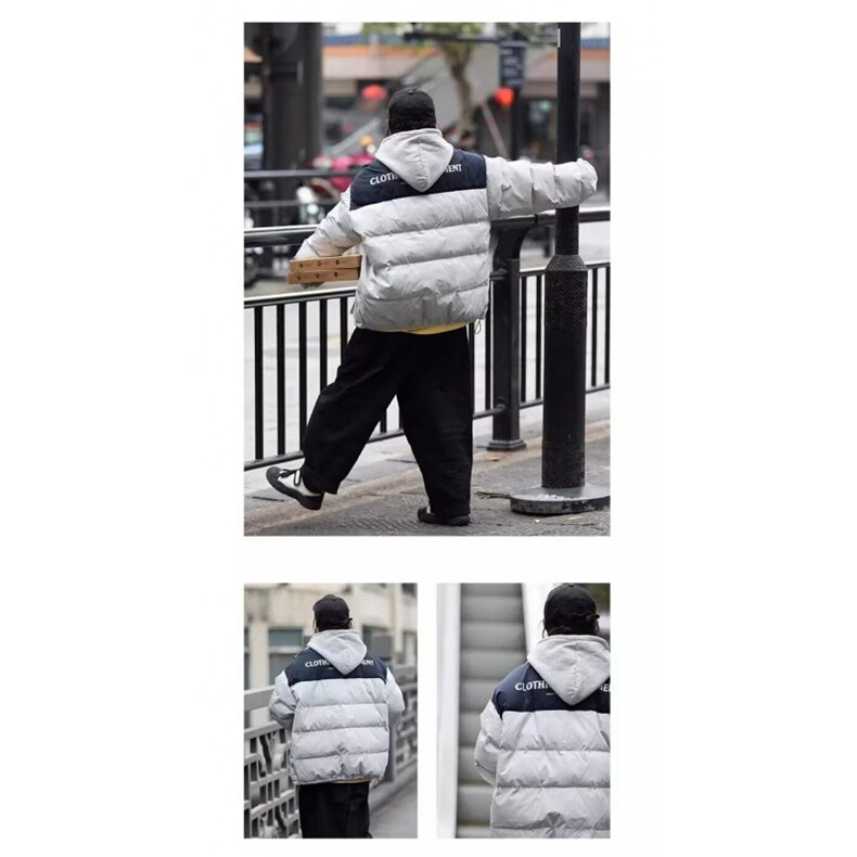 日系男女撞色拼接棉服秋冬季潮牌美式高街宽松加厚棉衣外套原宿,男装棉衣,星座506A
