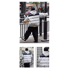 日系男女撞色拼接棉服秋冬季潮牌美式高街宽松加厚棉衣外套原宿，男装棉衣，星座506A