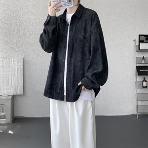 衬衫男秋季新款港风宽松扎染肌理感长袖衬衣CS7012-P40图片