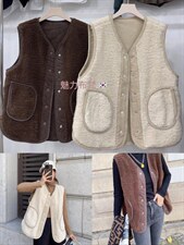 现货皮毛一体马甲，女装马甲，魅力布梵