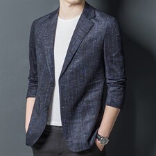 中年商务休闲西服男春秋季修身单件便西男士单西外套中老年西装男，男装西服，电商B212（原钱塘6029）