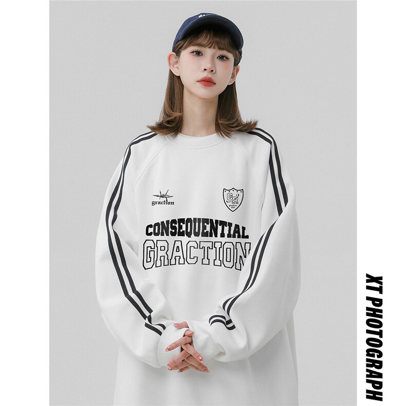 中性风23新款秋季时尚百搭宽松字母印花卫衣B903P45控68,男装卫衣,A247A