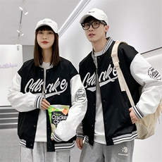 JK6610P65港风拼接棒球服男刺绣情侣外套宽松百搭夹克，男装夹克，星座1204-3