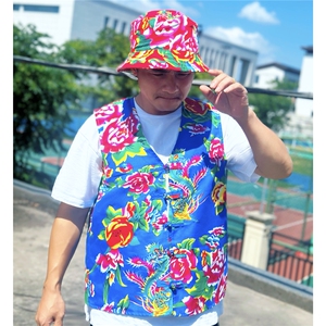 MJ02男女休闲大码盘扣风马甲外套情侣装结婚喜庆团队服新中式图片