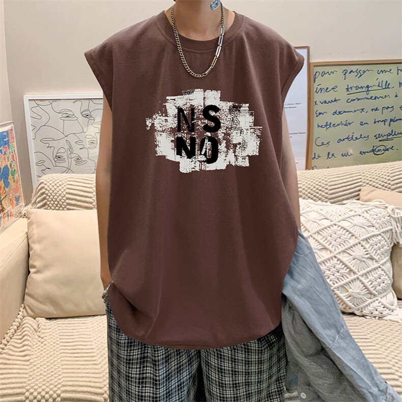 量大优供视频得物直播品质220克夏季纯棉背心无袖T恤WB93,男装T恤,电商A486