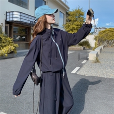 韩系休闲工装套装女2025早秋新款酷飒拽姐外套背心阔腿裤三件套，女装套装/套裙，2C218
