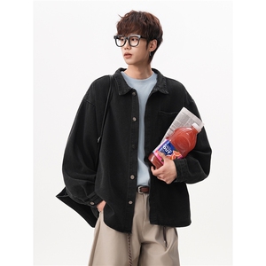8XL-M 特大码牛仔衬衫宽松浅蓝色牛仔外套男休闲衬衫CS502P68控88图片