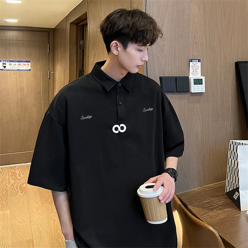 可设48小时支持抖音得物来样二开网眼透气翻领t恤美式短袖POLO衫，男装T恤，电商A486-1