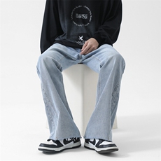 日系高腰百搭流行牛仔裤男2023秋冬季新款ins气质长裤K5395-P98，男装牛仔裤，星座512-3