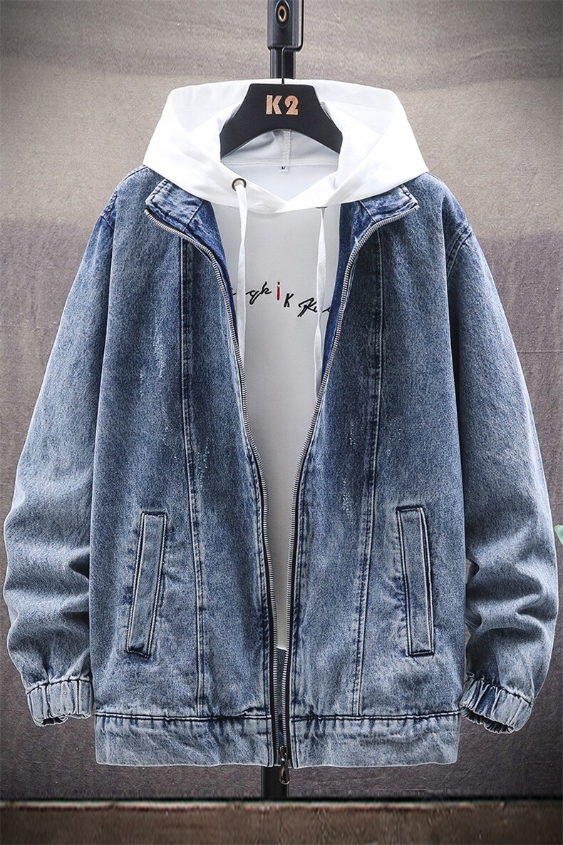 夹克男春季新款ins潮流帅气牛仔外套宽松潮牌上衣服拉链8202-P95,男装夹克,电商A318