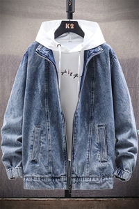 夹克男春季新款ins潮流帅气牛仔外套宽松潮牌上衣服拉链8202-P95图片