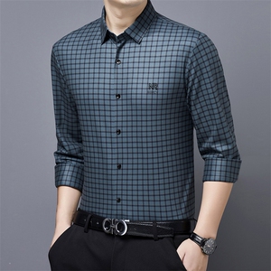H7689钱塘2020-时尚休闲秋季厚款加绒格子中年男士百搭衬衣P85图片