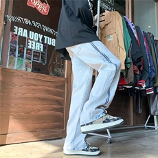 牛仔裤男秋季潮大码休闲裤子高街N5075P48，男装牛仔裤，星座1116-2