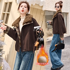 2025年冬季新款时尚潮流舒适柔软皮毛一体外套，女装棉衣/棉服，心心服饰