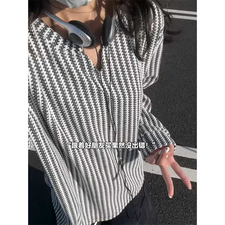 小香风长袖t恤男款秋冬季加绒加厚美式复古小v领高级感休闲打底衫，男装卫衣，星座809A(原222-1)