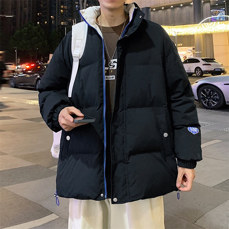 新款百搭设计感纯色港风棉衣M068B-P90控148,男装棉衣,星座717