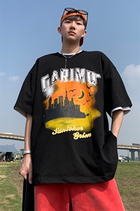 短袖美式潮复古印花T恤打底衫G018-P40控58图片