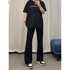 纯色cleanfit冰丝裤子马吉拉那不勒斯西裤高级感痞帅微喇西装裤，男装休闲裤，星座310A-4