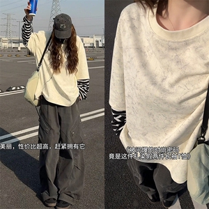 2026春季新款 C7064-TP3558 美式高街设计感假两件休闲卫衣男图片