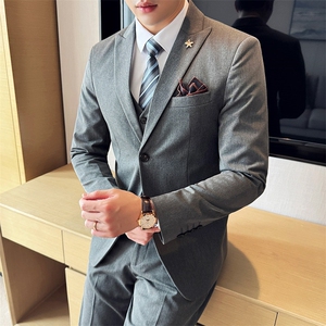 2025新款男装商务休闲西服三件套2205-P220图片